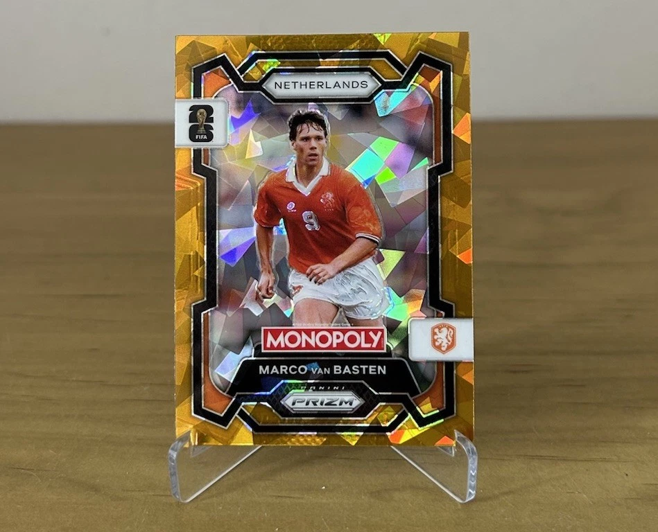 Carta Marco van Basten Gold Cracked Ice Panini Prizm Monopoly FIFA World Cup 2026
