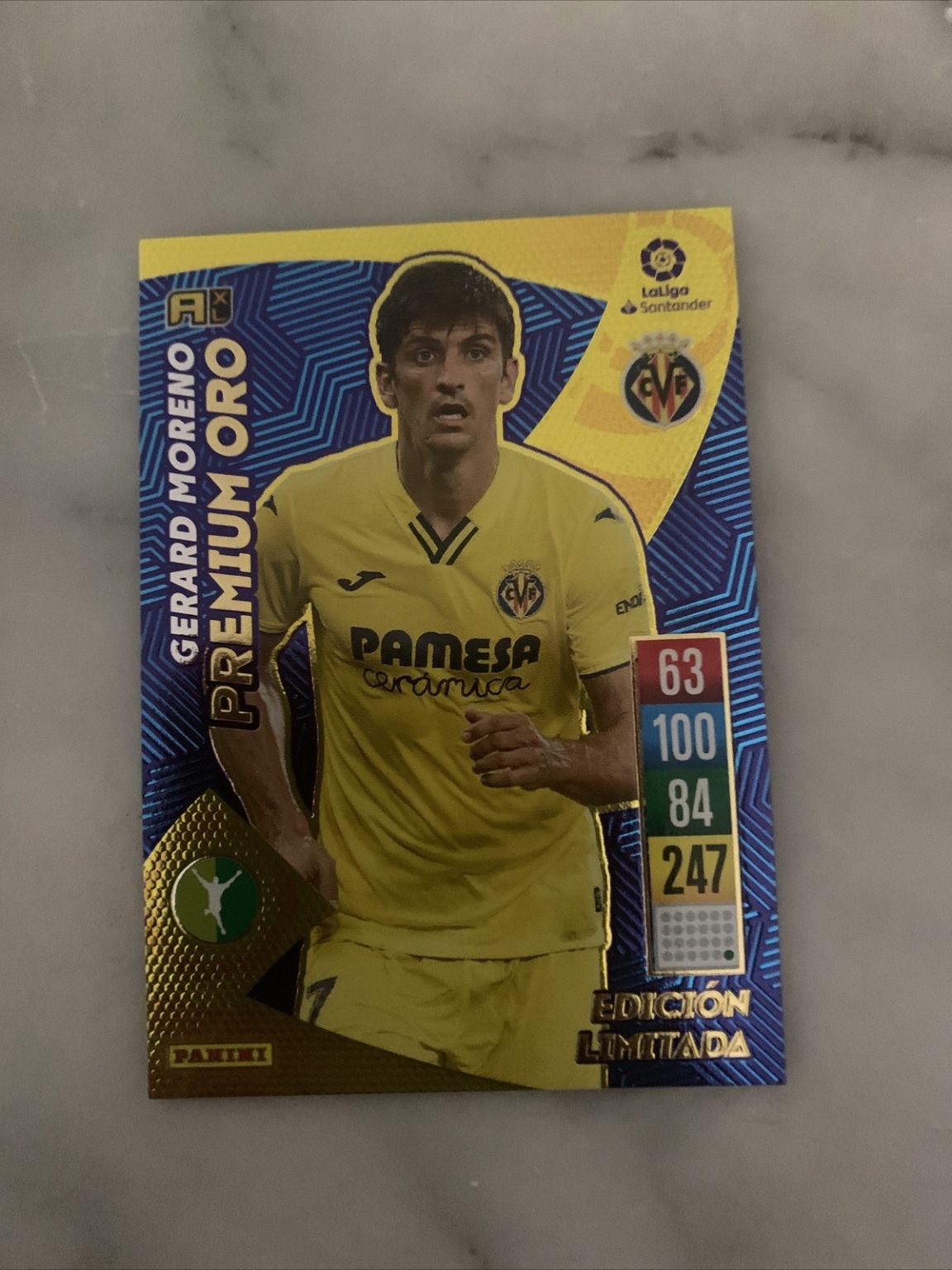 Gerard Moreno Premium Oro Limitado Adrenalyn XL 2021-22 Panini Villarreal CF