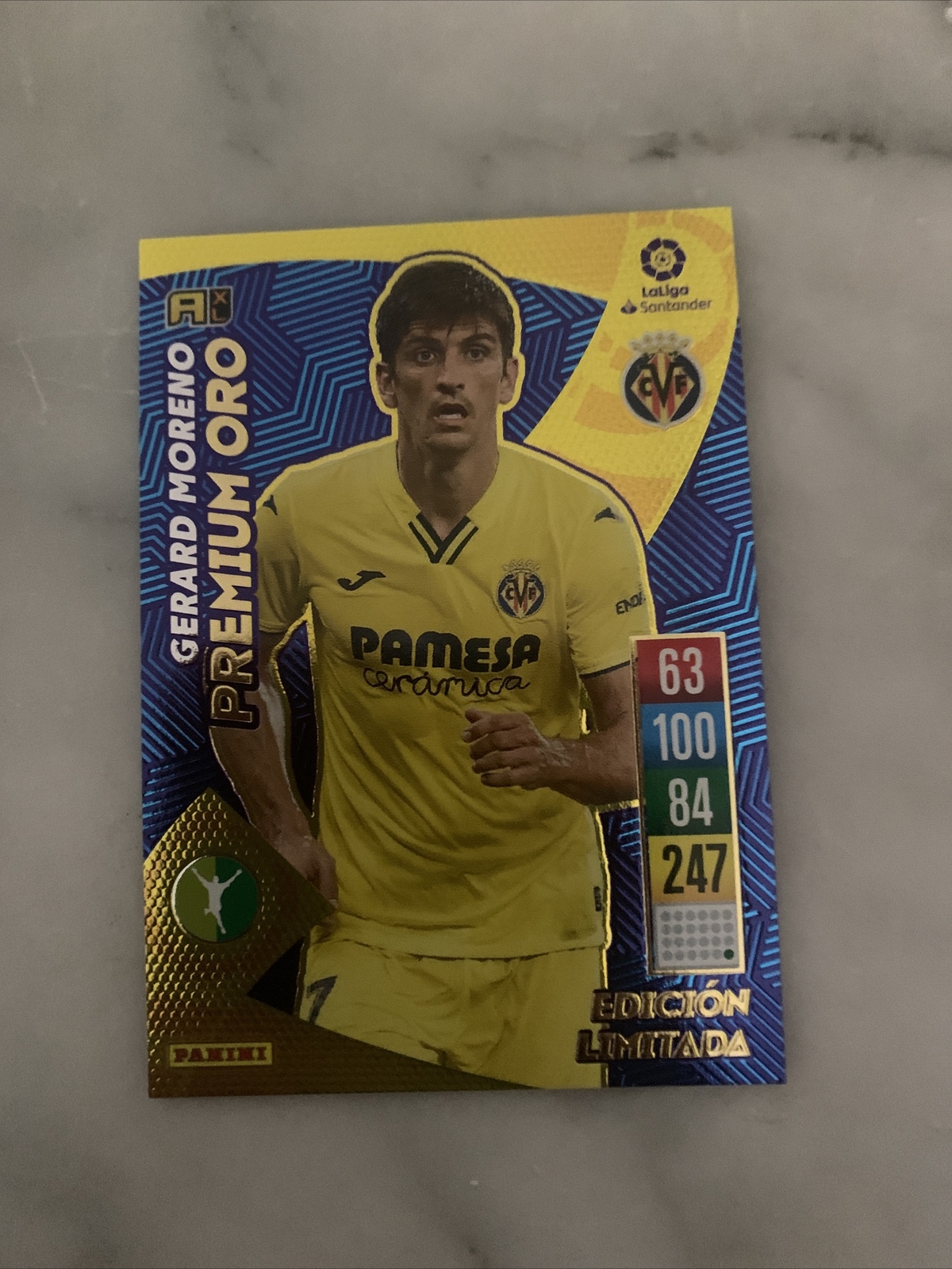 Gerard Moreno Premium Oro Limitado Adrenalyn XL 2021-22 Panini Villarreal CF