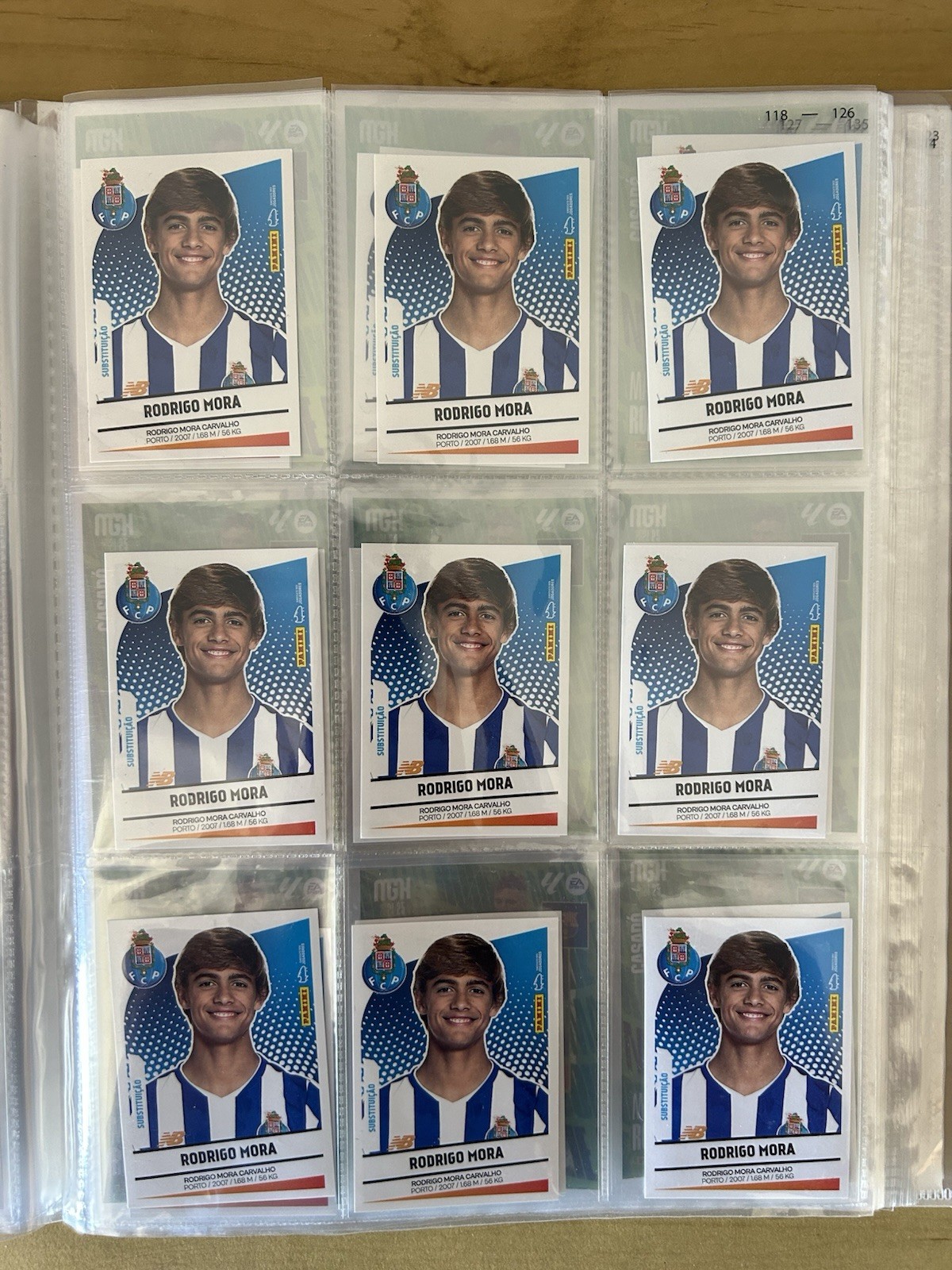 Lote 9 rookie cards Rodrigo Mora Panini Futebol Liga Portugal 2024-25 FC Porto