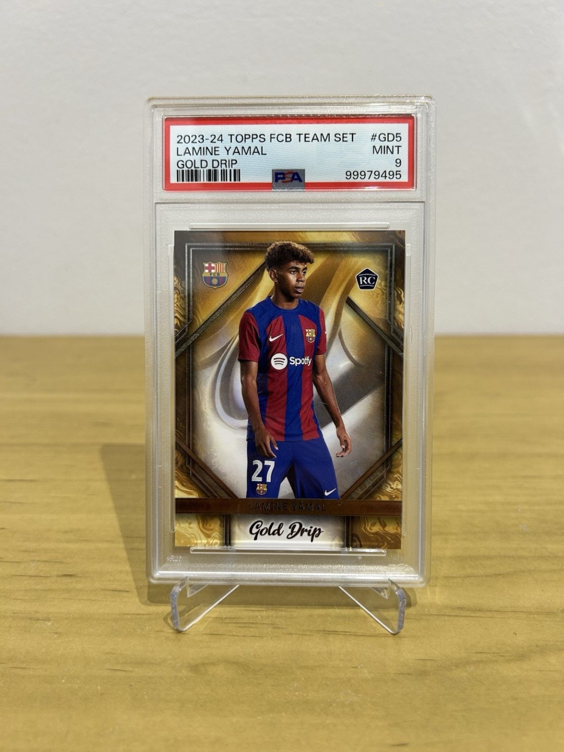 Carta Lamine Yamal Gold Drip PSA 9 Topps FC Barcelona Team Set 2023-24