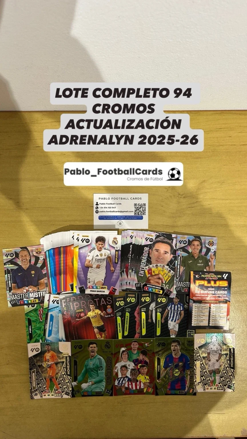 Lote completo 94 cromos actualización 2ª edición Adrenalyn XL 2025-26 Panini