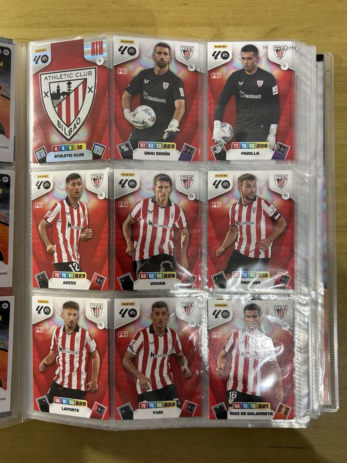 Equipo completo 19 cards Athletic Club Bilbao Panini Adrenalyn XL LaLiga 2025-26