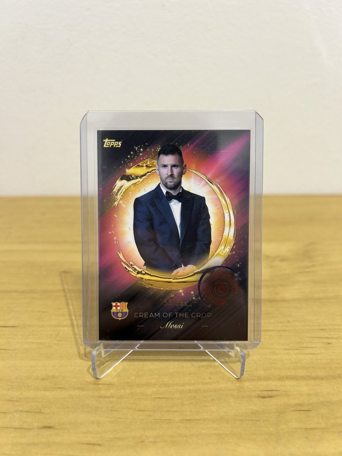 Carta Lionel Messi Cream Of The Crop CR-5 numerada 55/99 Topps FC Barcelona 125
