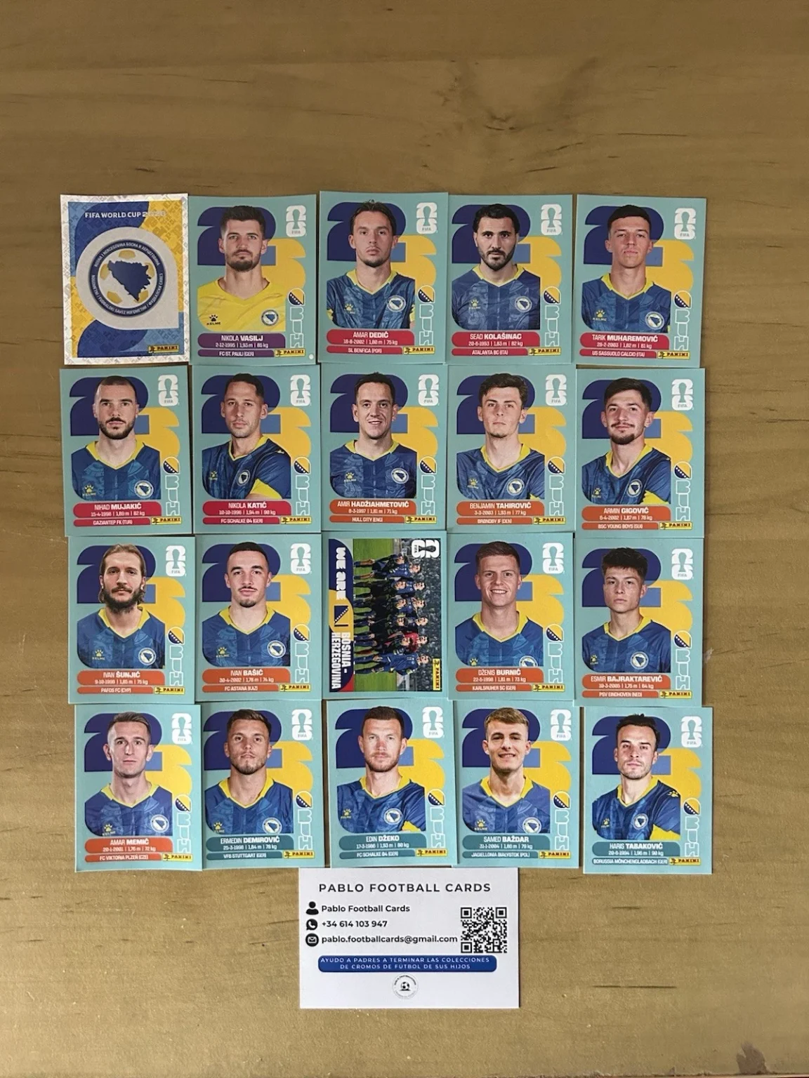 Set completo 20 stickers Selección Bosnia Panini FIFA World Cup 2026