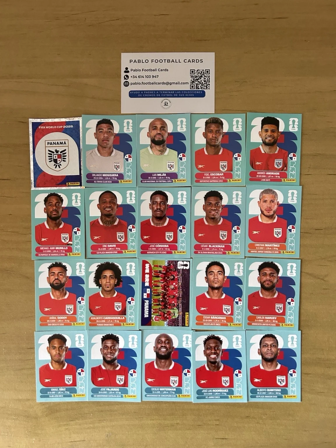 Set completo 20 stickers Selección Panamá Panini FIFA World Cup 2026
