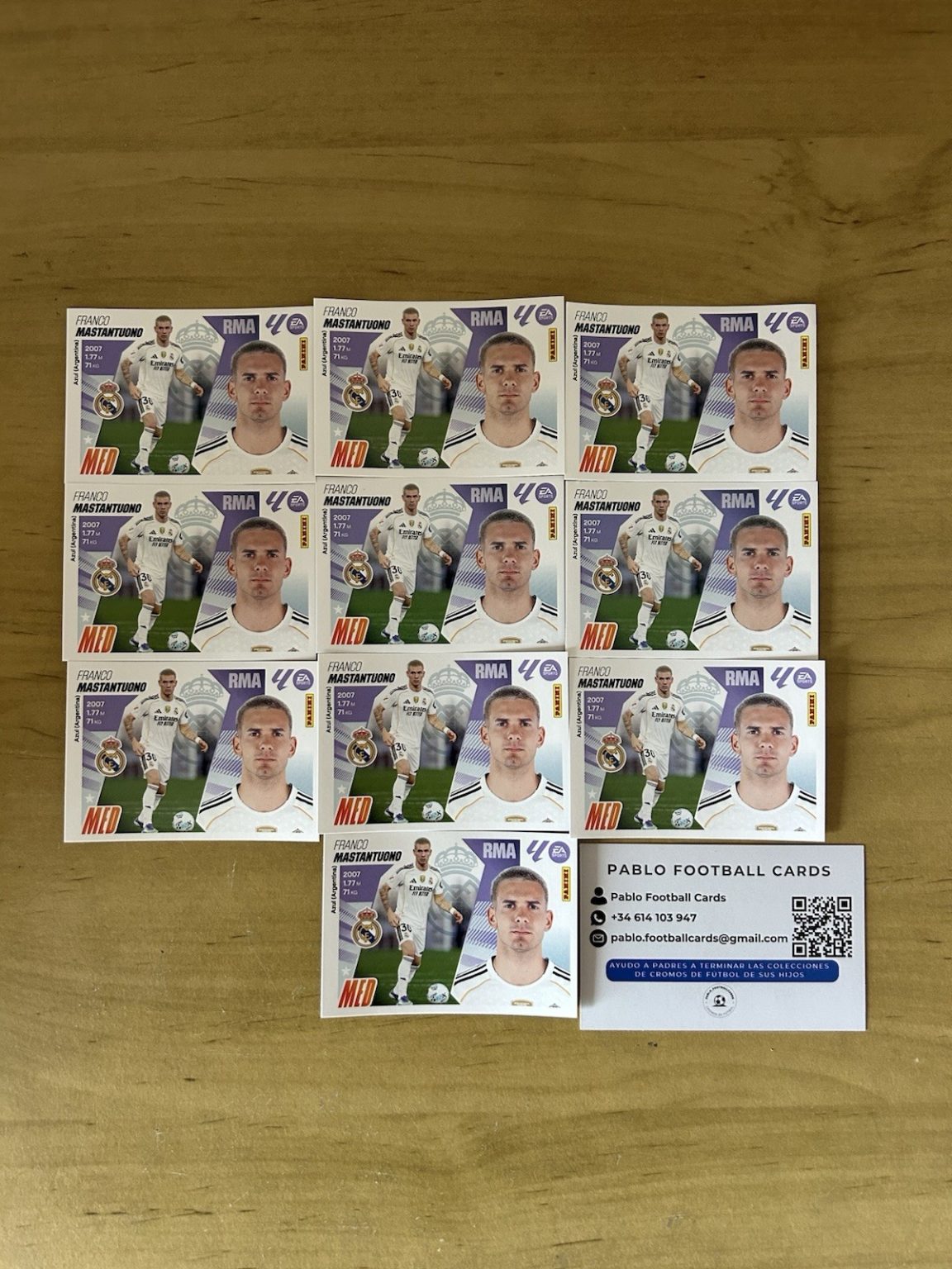 Lote 10 cromos Fichaje 46 Franco Mastantuono Real Madrid LaLiga Este 2025-26