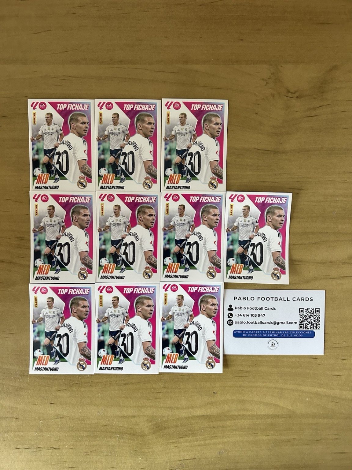 Lote 10 cromos Top Fichaje 68 Franco Mastantuono Real Madrid LaLiga Este 2025-26