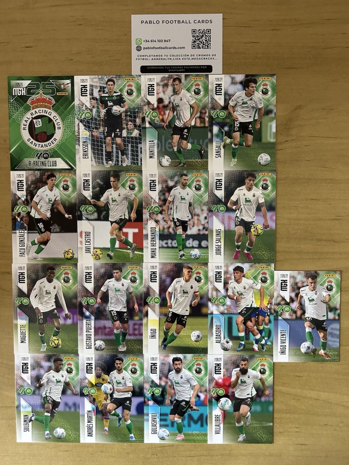 Racing de Santander equipo completo 17 cards Megacracks LaLiga 2026-27 Panini
