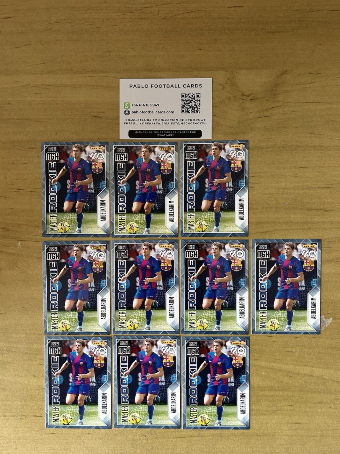 Lote x10 Abdelkarim Master Rookie 406 Megacracks LaLiga 2026-27 Panini FC Barcelona