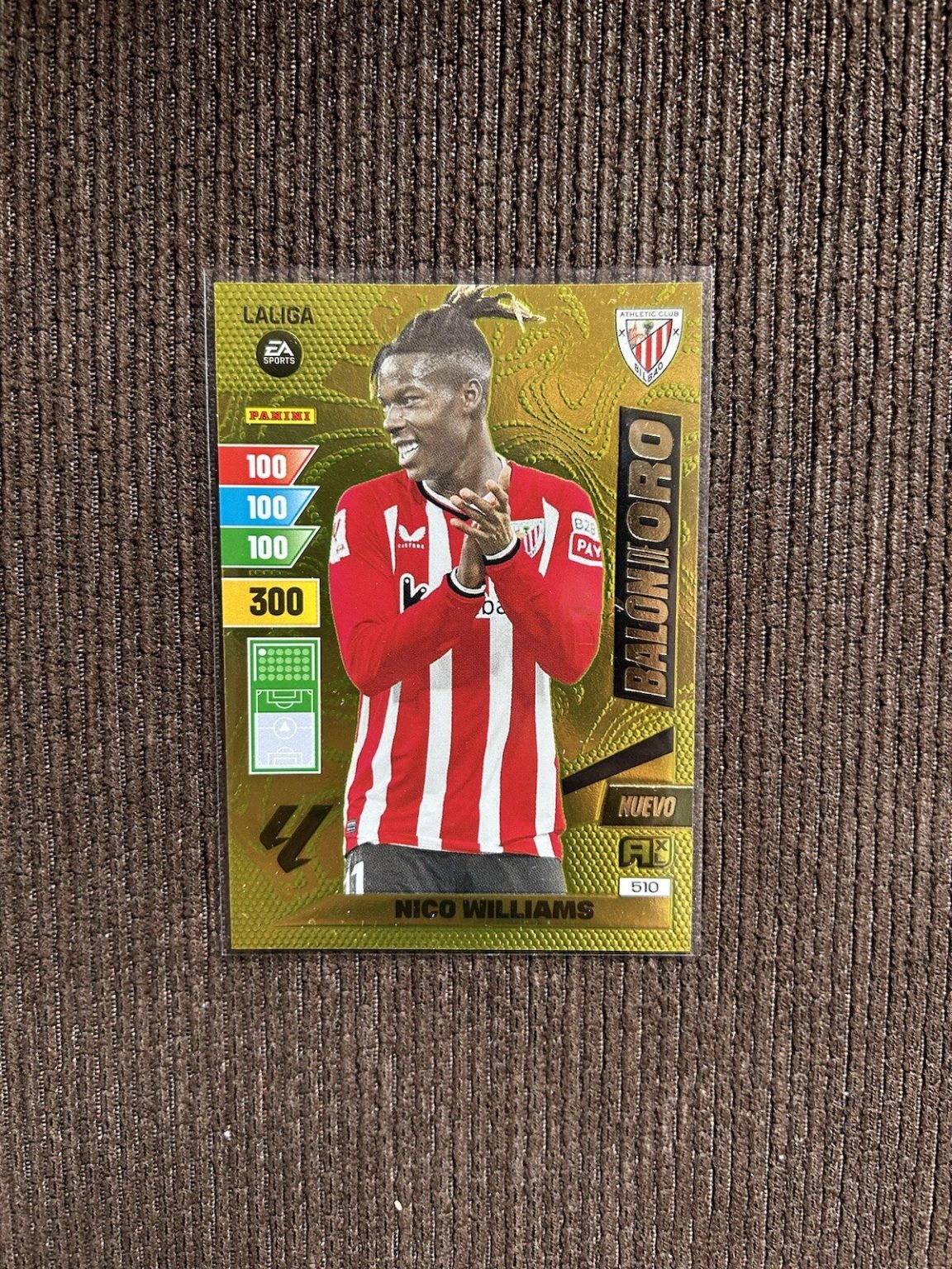 Nico Williams Nuevo Balon de Oro 510 Adrenalyn XL LaLiga 2023-24 Panini Athletic Club