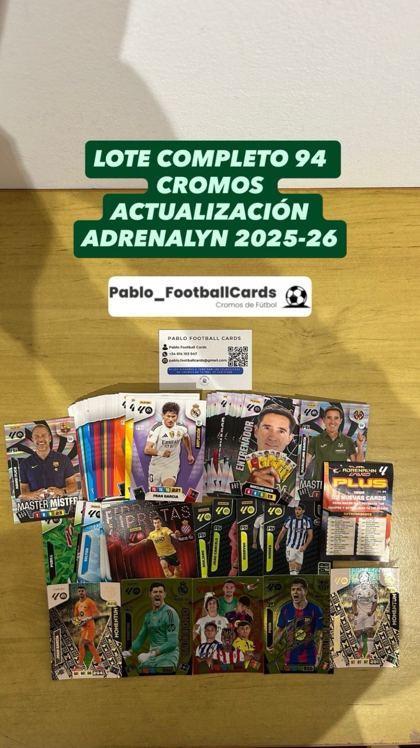Lote completo 94 cromos Actualizacion 2a Edicion Adrenalyn XL LaLiga 2025-26 Panini