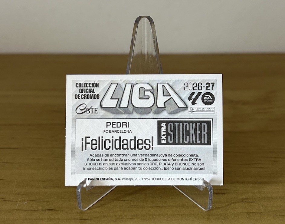 Reverso Pedri Extra Sticker Bronce LaLiga Este 2026-27