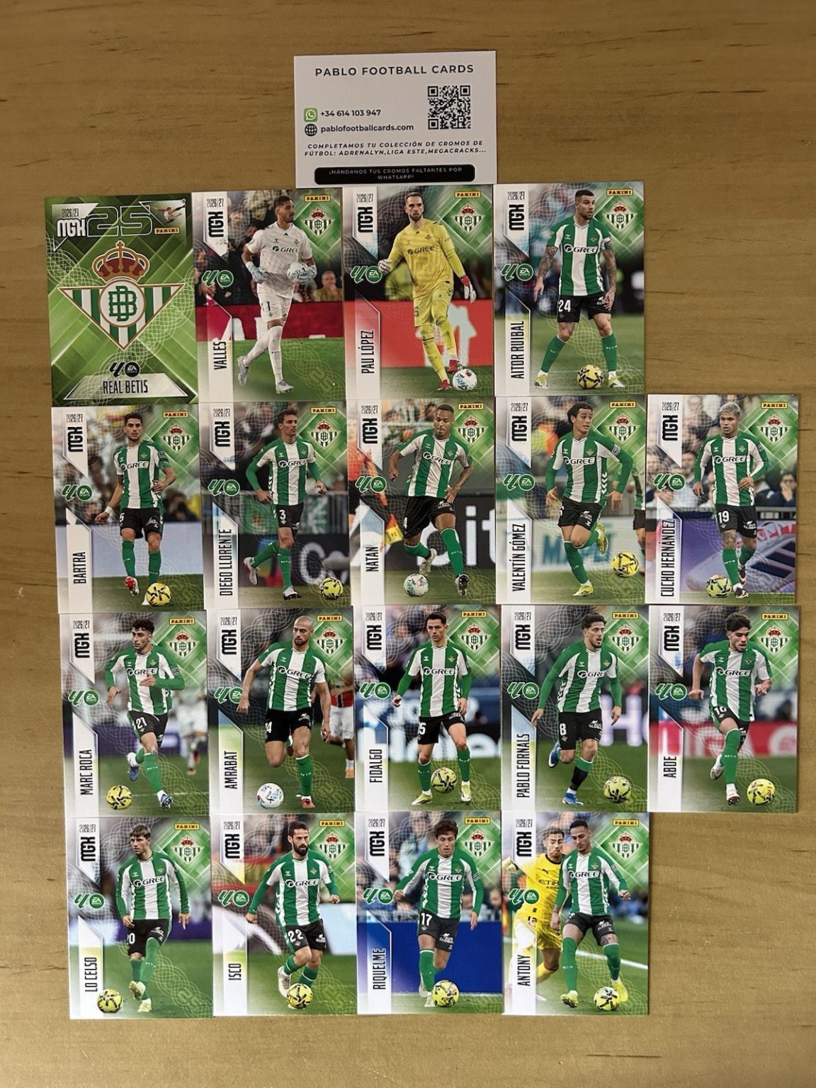 Real Betis equipo completo 18 cards Megacracks LaLiga 2026-27 Panini