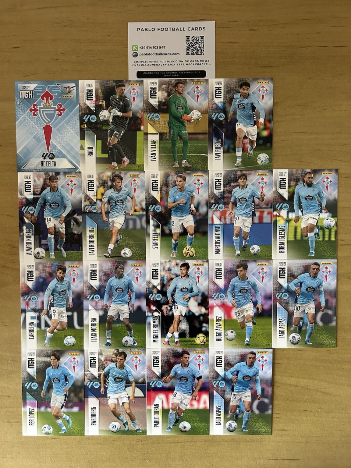 Celta de Vigo equipo completo 18 cards Megacracks LaLiga 2026-27 Panini