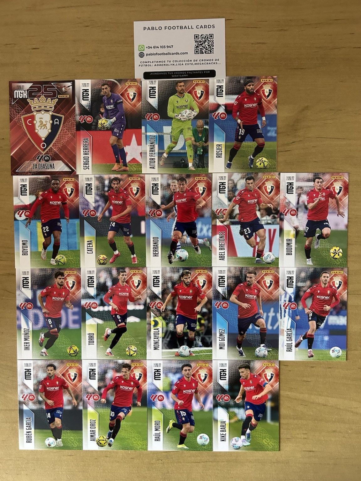 Osasuna equipo completo 18 cards Megacracks LaLiga 2026-27 Panini