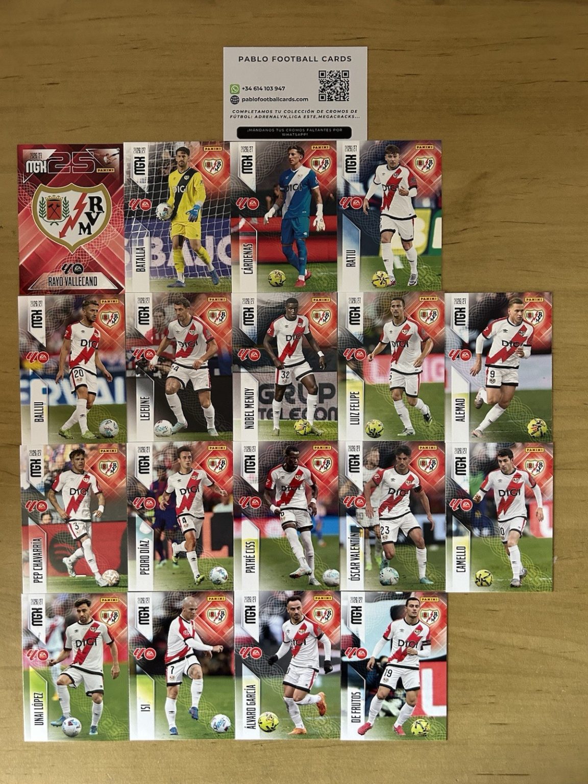 Rayo Vallecano equipo completo 18 cards Megacracks LaLiga 2026-27 Panini